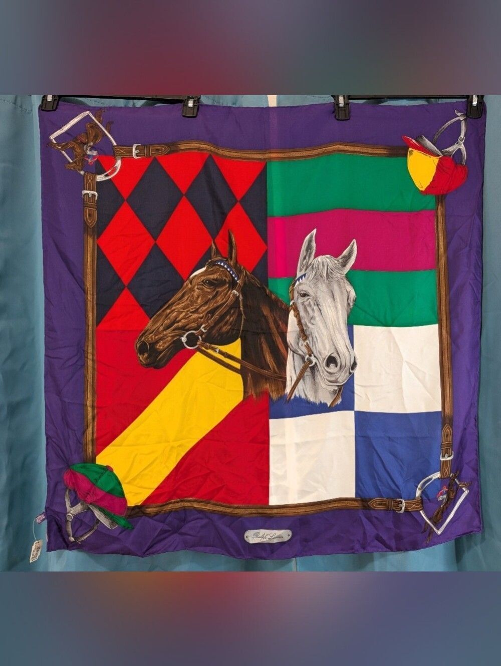 VTG Ralph Lauren Collection Preppy Academia Old Money Equestrian Heritage Scarf